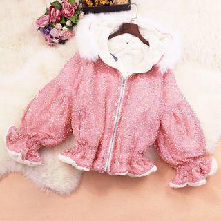 Fleece Lined Sequined Zip Hoodie