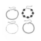 Set Of 4: Chain Bracelet 3203 - Silver - One Size
