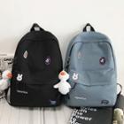 Couple Matching Embroidered Backpack / Bag Charm / Set