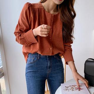 Shirred Corduroy Blouse