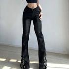 Low-waist Chain Detail Straight-cut Pants