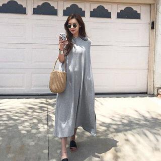 Sleeveless Slit-side Long Dress
