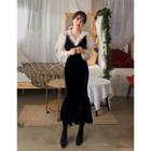 Dali Hotel Sleeveless Velvet Maxi Mermaid Dress Black - One Size