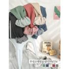 Balloon-sleeve Brushed Fleece-lined Pullover