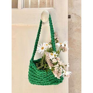 Vivid Knit Shoulder Bag Green - One Size