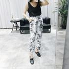 Set: Chiffon Camisole Top + Printed Cropped Pants