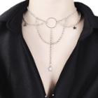 Star Layered Alloy Choker Silver - One Size