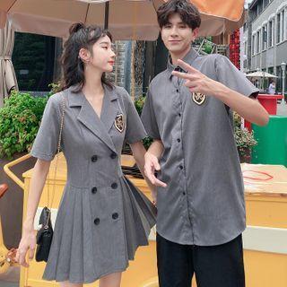 Couple Matching Short-sleeve Shirt / Blazer Dress / Pants