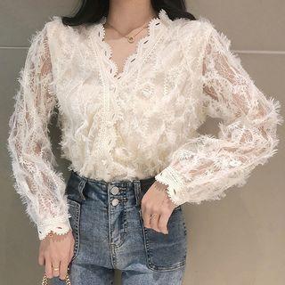 Lace Fringed Trim Blouse