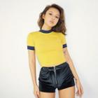 Colorblock Skinny Cropped T-shirt