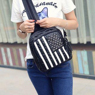 Studded Striped Backpack