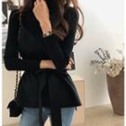 Tie-waist Wool Blend Vest One Size