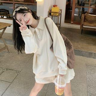 Polo Sweatshirt / Wide Leg Shorts
