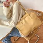 Faux Leather Shoulder Bag Yellow - One Size