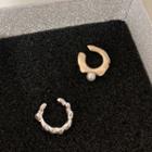Set Of 2: Alloy Cuff Earring Set Of 2 - Gold & Silver - One Size