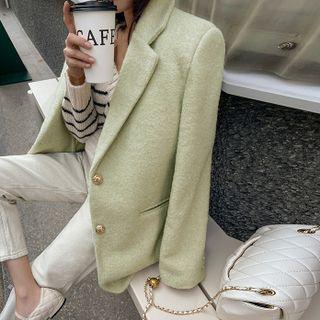 Single-breasted Boucl  Long Blazer