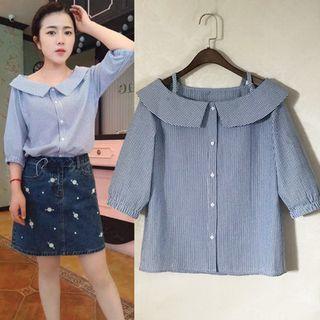 3/4-sleeve Off Shoulder Blouse
