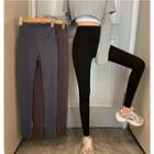High-waist Fleece-lined Cropped Leggings