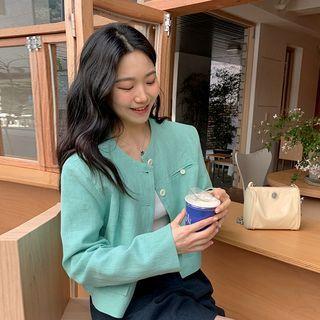 Pastel Linen Crop Jacket