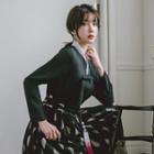 Set: Hanbok Top (plain / Black) + Skirt (maxi / Pattern)