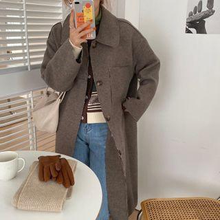 Single Breasted Wool Trench Coat
