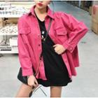 Snap-button Jacket Rose Pink - One Size