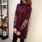 Mock Neck Applique Knit Tunic