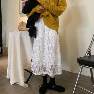 High-waist Lace Semi Dress