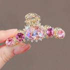 Rhinestone Hair Claw Ly2679 - Pink & Gold - One Size