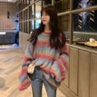 Rainbow Stripe Sweater Gradient - Rainbow - One Size