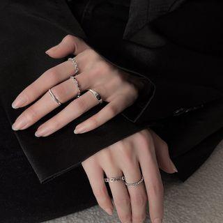 Set Of 6: Alloy Ring Set Of 6 Pcs - Silver - One Size