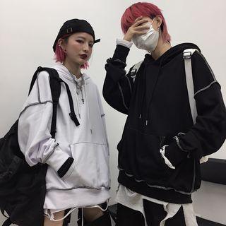 Couple Matching Contrast Stitching Oversize Hoodie