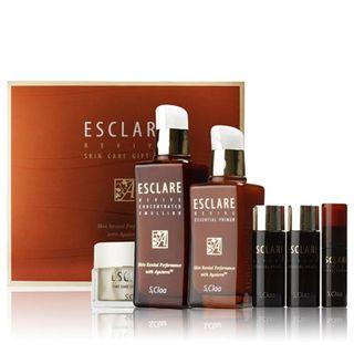 S,claa - Esclare Revive Skin Care Set: Essential Primer 100ml + Concentrated Emulsion 130ml + Essential Primer 20ml + Concentrated Emulsion 20ml + Serum + Lifting Cream