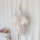 Spaghetti-strap Ruffled Cut-out Lace Swimsuit