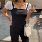 Double-strap Straight-cut Jumpsuit