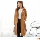 Notched-lapel Double-breasted Trench Jacket