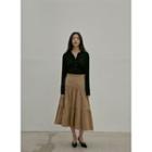 Asymmetric Shirred Tiered Skirt