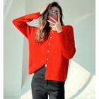 Loose-fit Crew-neck Cardigan In 5 Colors