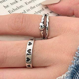 Heart Alloy Open Ring / Layered Open Ring / Set