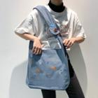 Canvas Embroidered Shoulder Bag