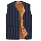 Fleece-lined Padded Button-up Vest