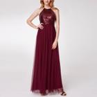 Sequined Spaghetti Strap Evening Gown
