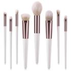 Set Of 8: Makeup Brush Set Of 8 - White - One Size