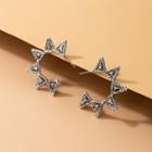 Star Drop Earring 20325 - 1 Pair - Silver - One Size