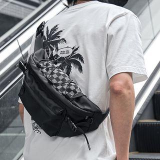 Check Panel Lightweight Sling Bag Black - One Size