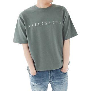 Plus Size Crew-neck Letter-printed T-shirt