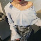 Drop-shoulder Two-way Shirt