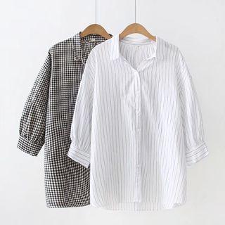 3/4-sleeve Pattern Shirt