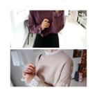 Key-hole Back Frill-trim Top