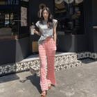Crystal-pleat Argyle Pants